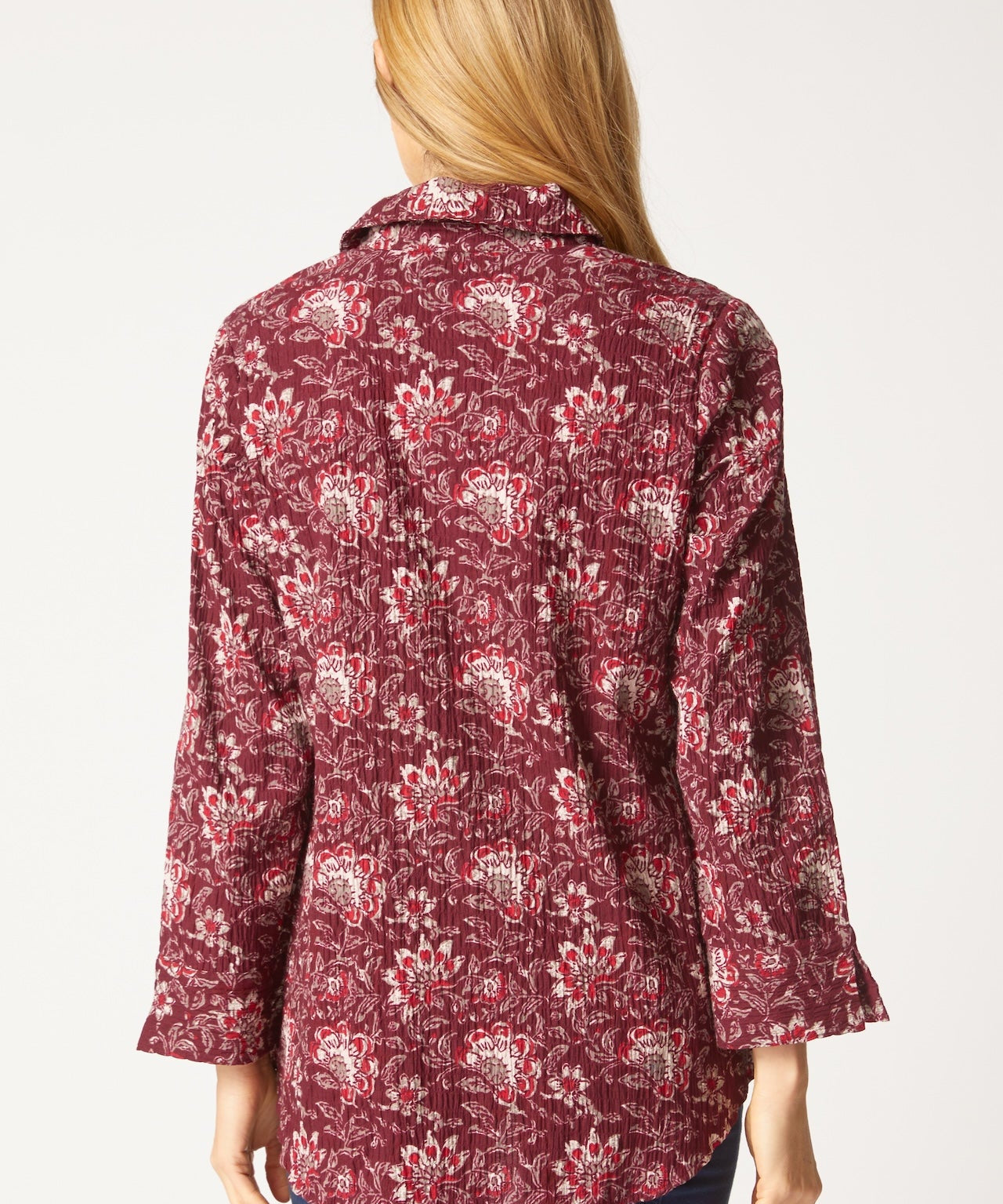 Floral Block Print Shaped Shirt - Habitat - 194451630920 - Sugar River Shoppe - 
