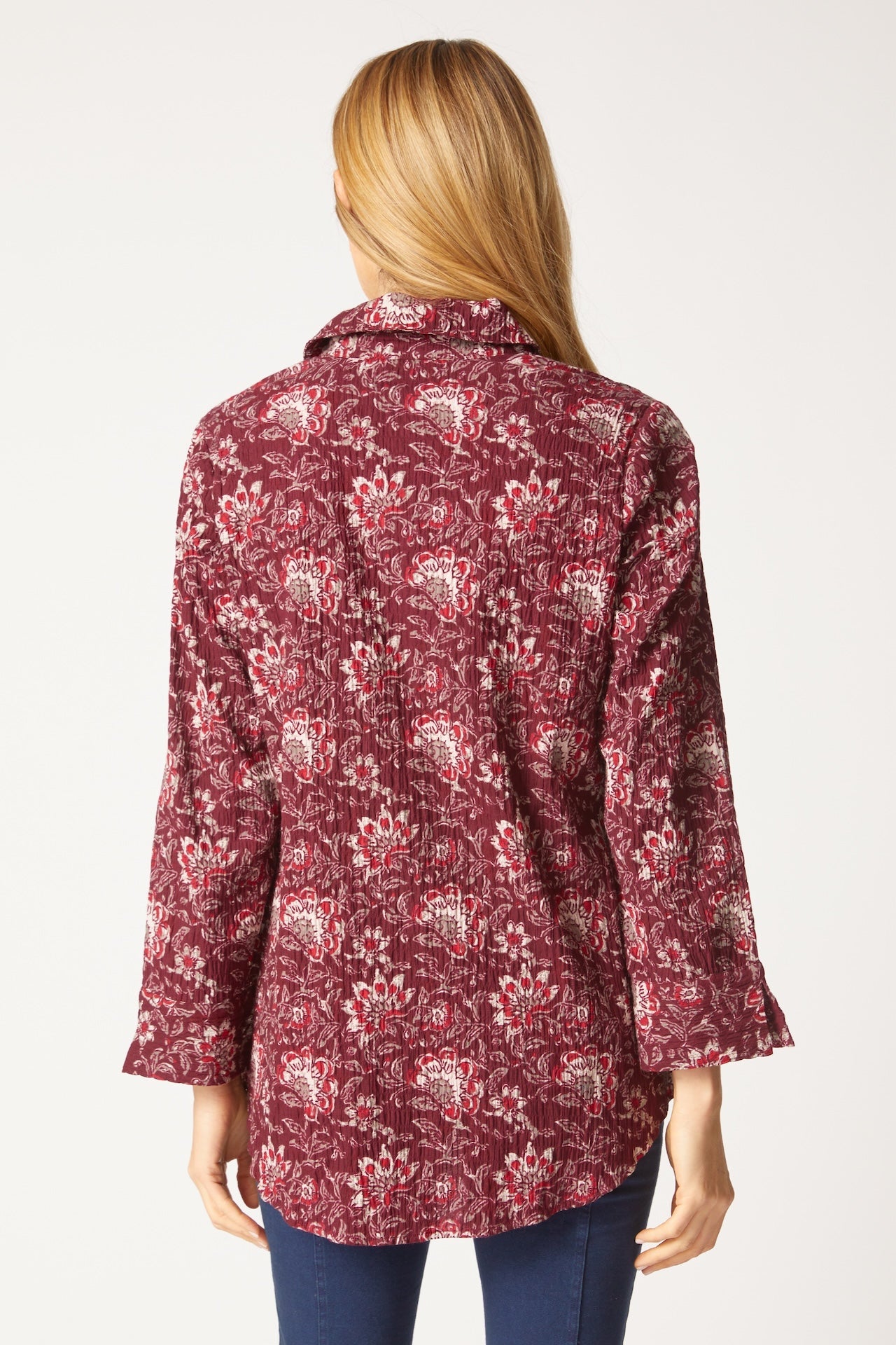 Floral Block Print Shaped Shirt - Habitat - 194451630920 - Sugar River Shoppe - 