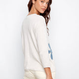 Floral Denim Patch Sweater - Heather Oat - Charlie B - 690178726309 - Sugar River Shoppe - 