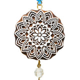 Flower/White Wood Block/Beads & Bell - Moksha - 723175910256 - Sugar River Shoppe - 