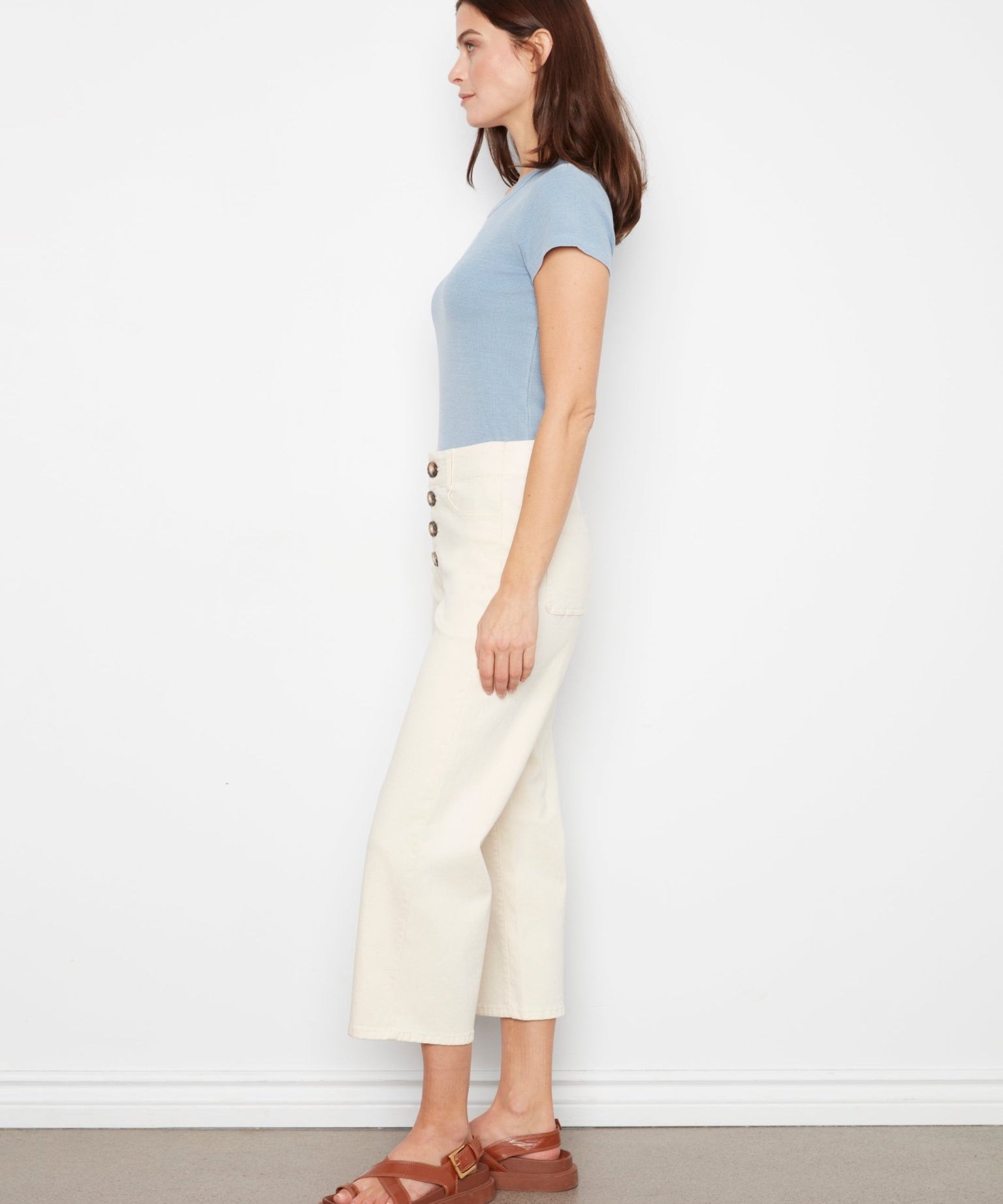 Front Button - Fly Crop Pants - Natural - Charlie B - 690178751202 - Sugar River Shoppe - 
