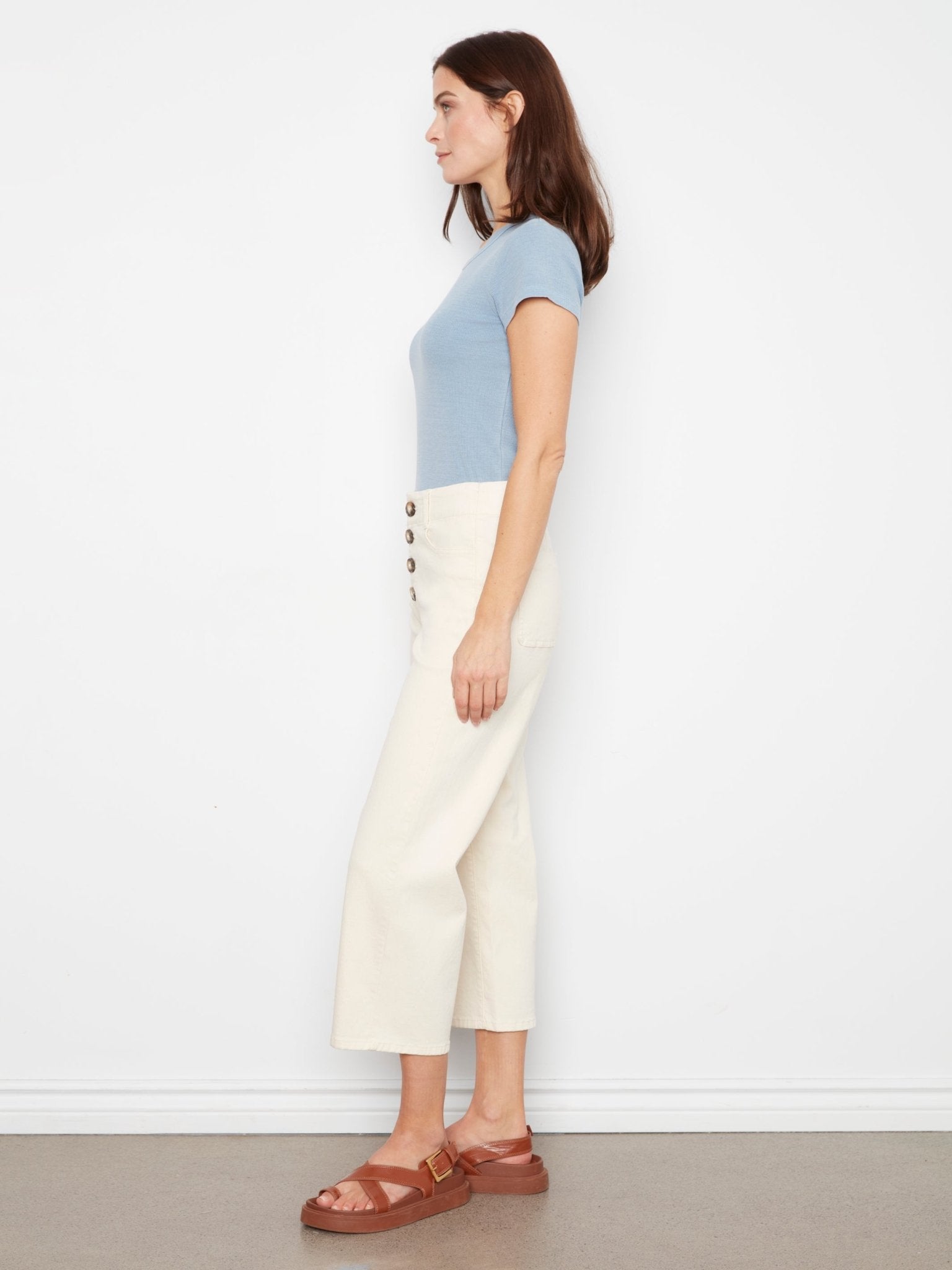 Front Button - Fly Crop Pants - Natural - Charlie B - 690178751202 - Sugar River Shoppe - 