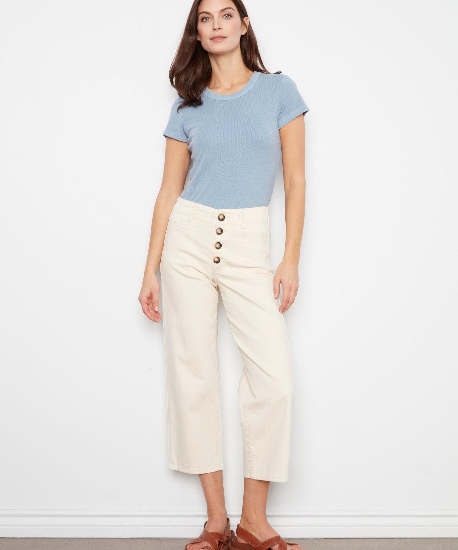 Front Button - Fly Crop Pants - Natural - Charlie B - 690178751202 - Sugar River Shoppe - 
