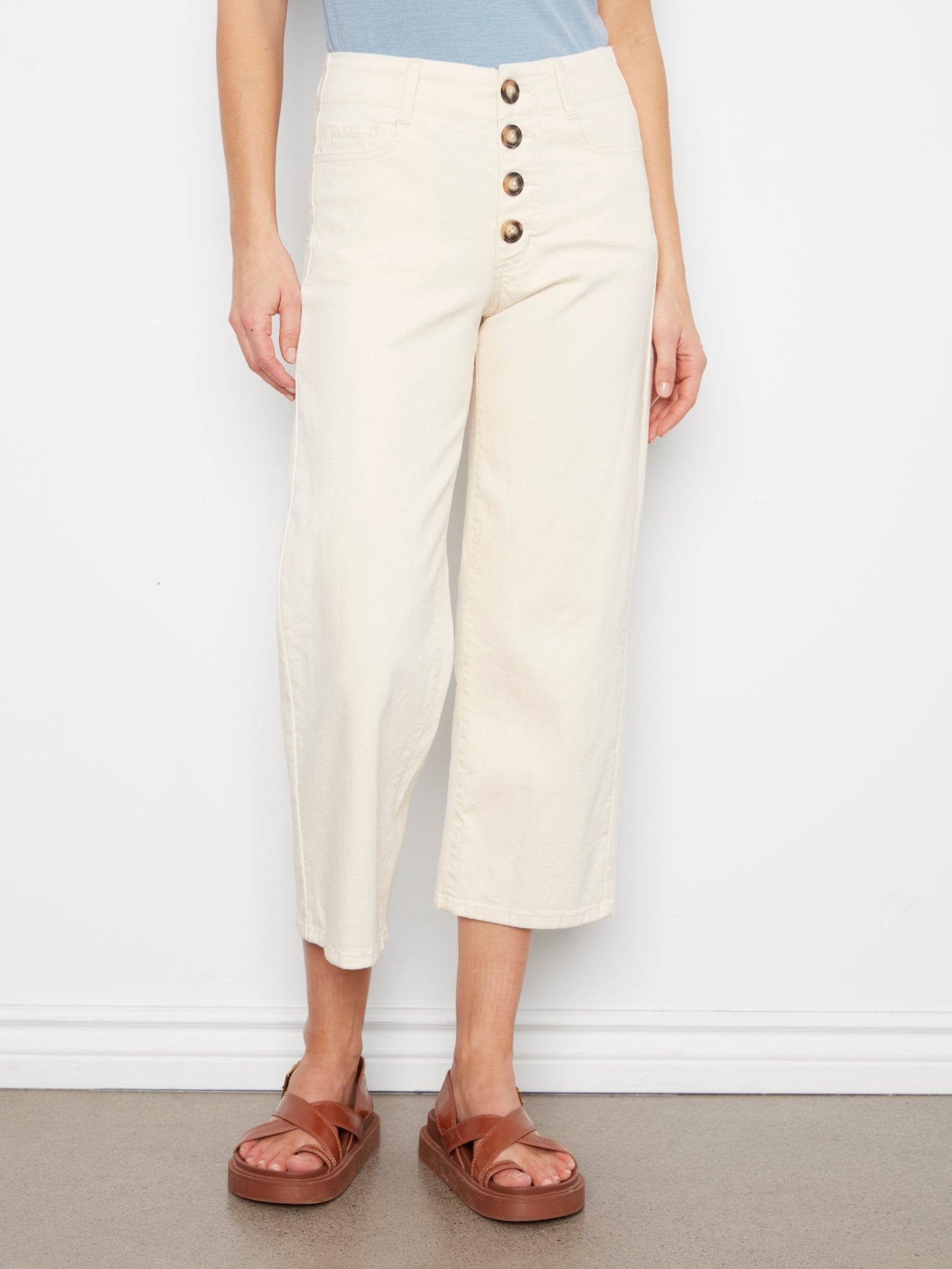 Front Button - Fly Crop Pants - Natural - Charlie B - 690178751202 - Sugar River Shoppe - 