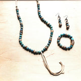 Frosted African Turquoise and Wood Stretch Bracelet - The Jewelry Junkie - 676327716100 - Sugar River Shoppe - 
