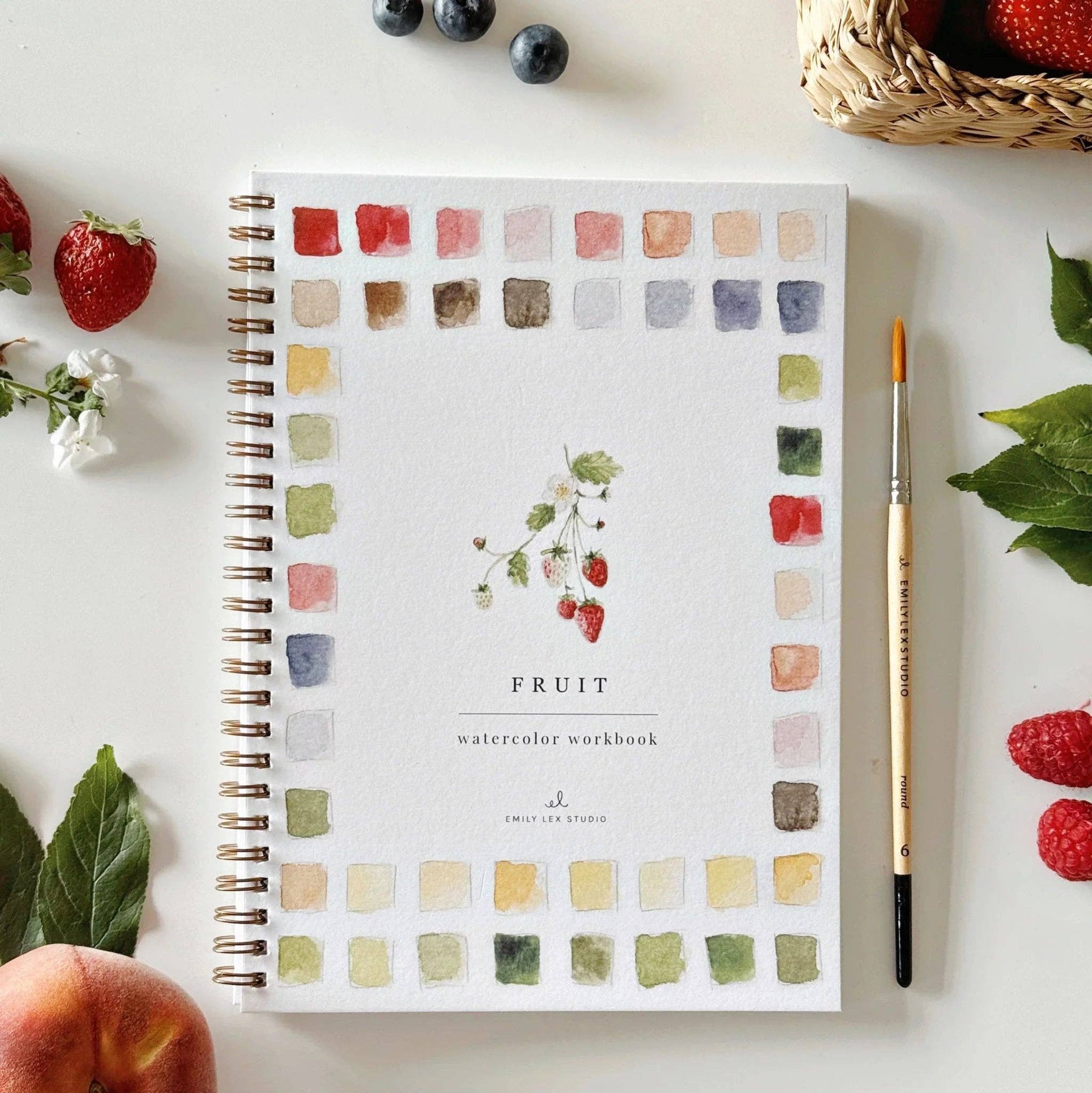 Fruit watercolor workbook - emily lex studio - 810139740674 - Sugar River Shoppe - 