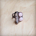 Genuine Rose Quartz Ring in a Copper Setting - The Jewelry Junkie - 676327719125 - Sugar River Shoppe - 