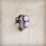 Genuine Rose Quartz Ring in a Copper Setting - The Jewelry Junkie - 676327719125 - Sugar River Shoppe - 