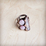 Genuine Rose Quartz Ring in a Copper Setting - The Jewelry Junkie - 676327719125 - Sugar River Shoppe - 