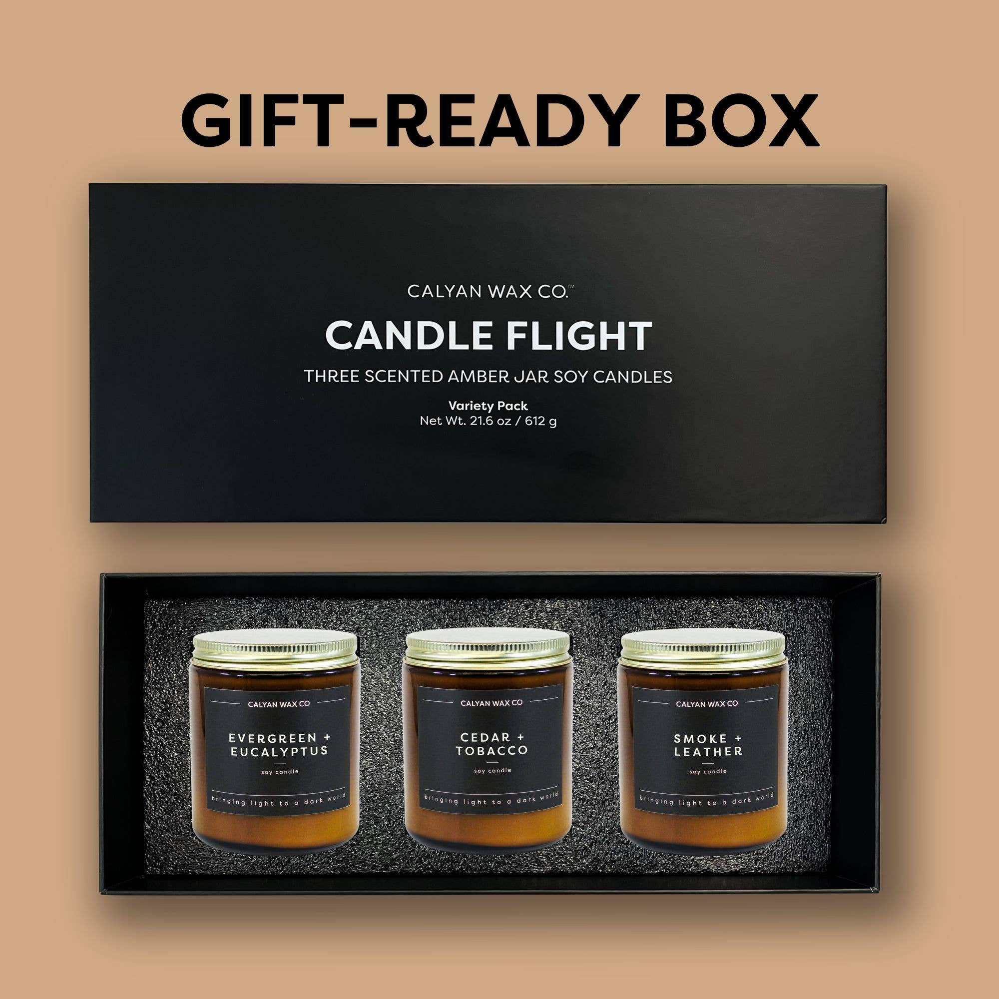 Gift Set - Amber Jar Candles - 3 Pack - Calyan Wax Co. - 850048226104 - Sugar River Shoppe - 