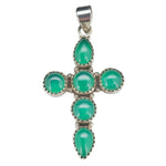Green Onyx Sterling Silver Cross Pendant - Amberman - 46099240 - Sugar River Shoppe - 