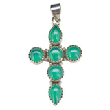 Green Onyx Sterling Silver Cross Pendant - Amberman - 46099240 - Sugar River Shoppe - 