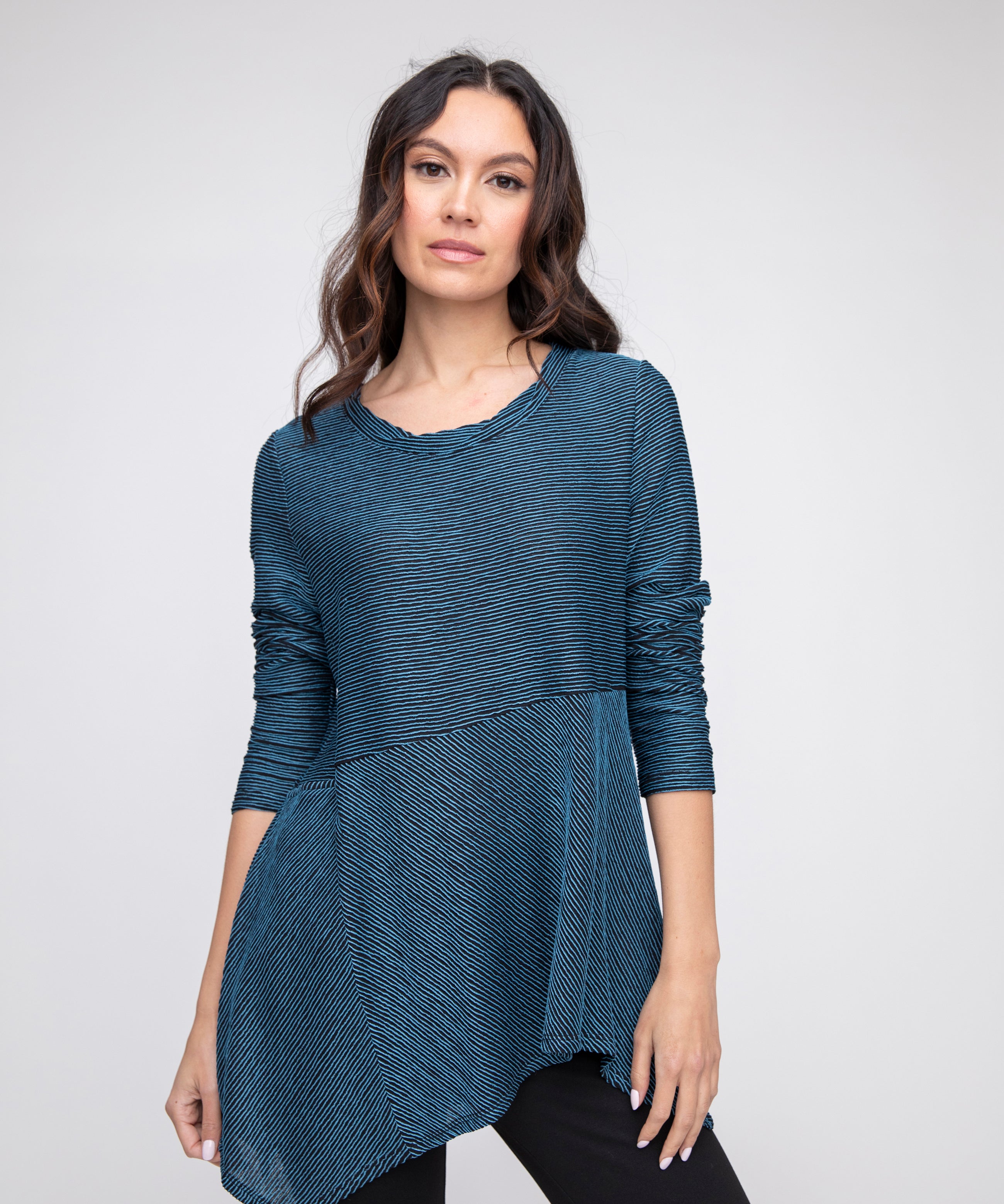 Arty Stripe Asymmetrical Tunic - Sugar River Shoppe
