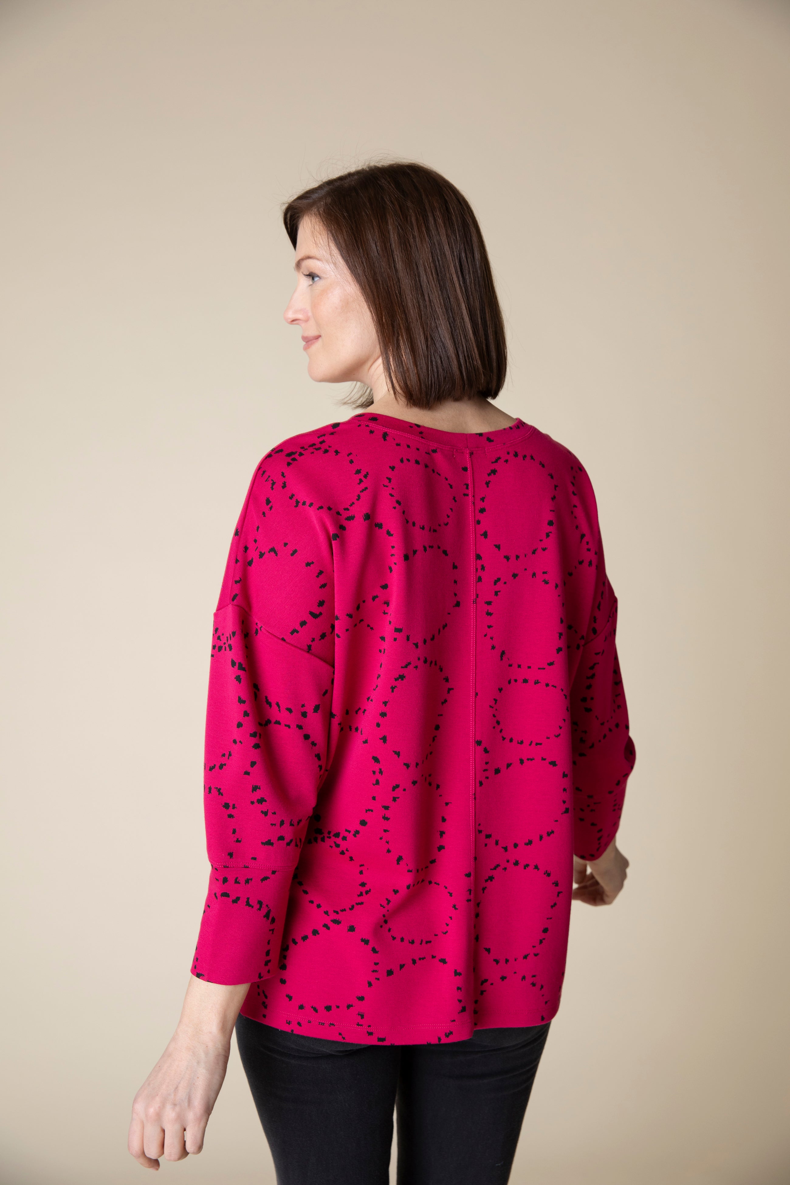 Circle Knit Jacquard Boxy Crew - Sugar River Shoppe