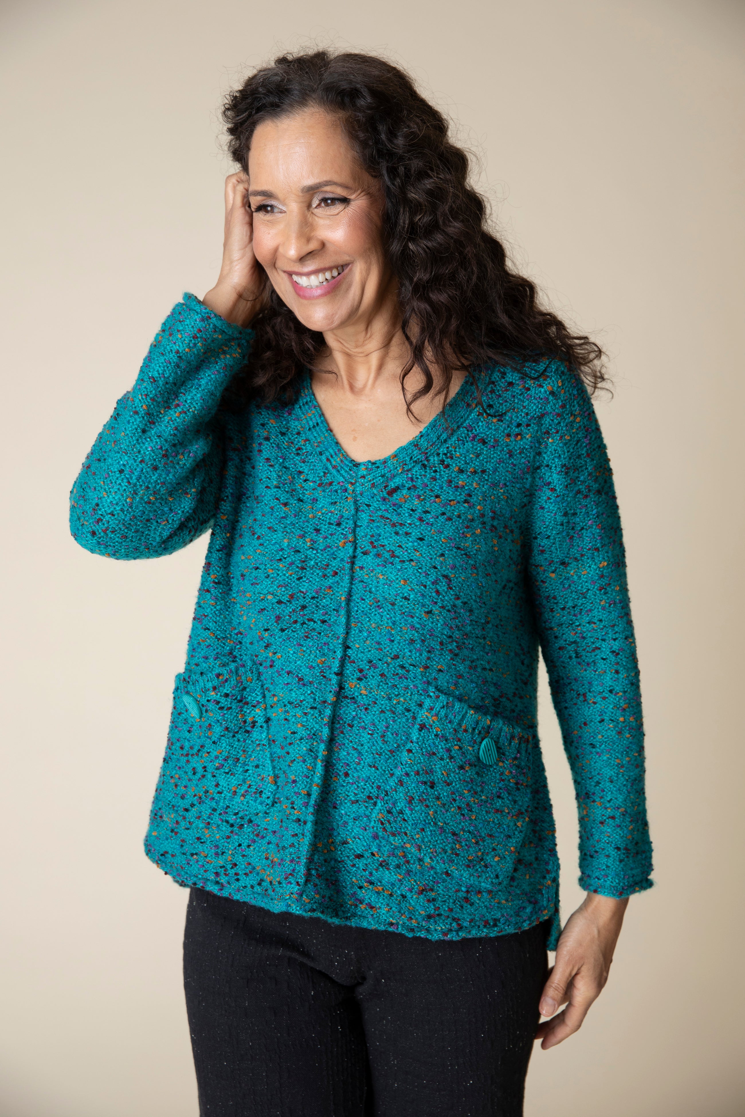 Confetti Yarn Funnel Pullover - Sugar River Shoppe