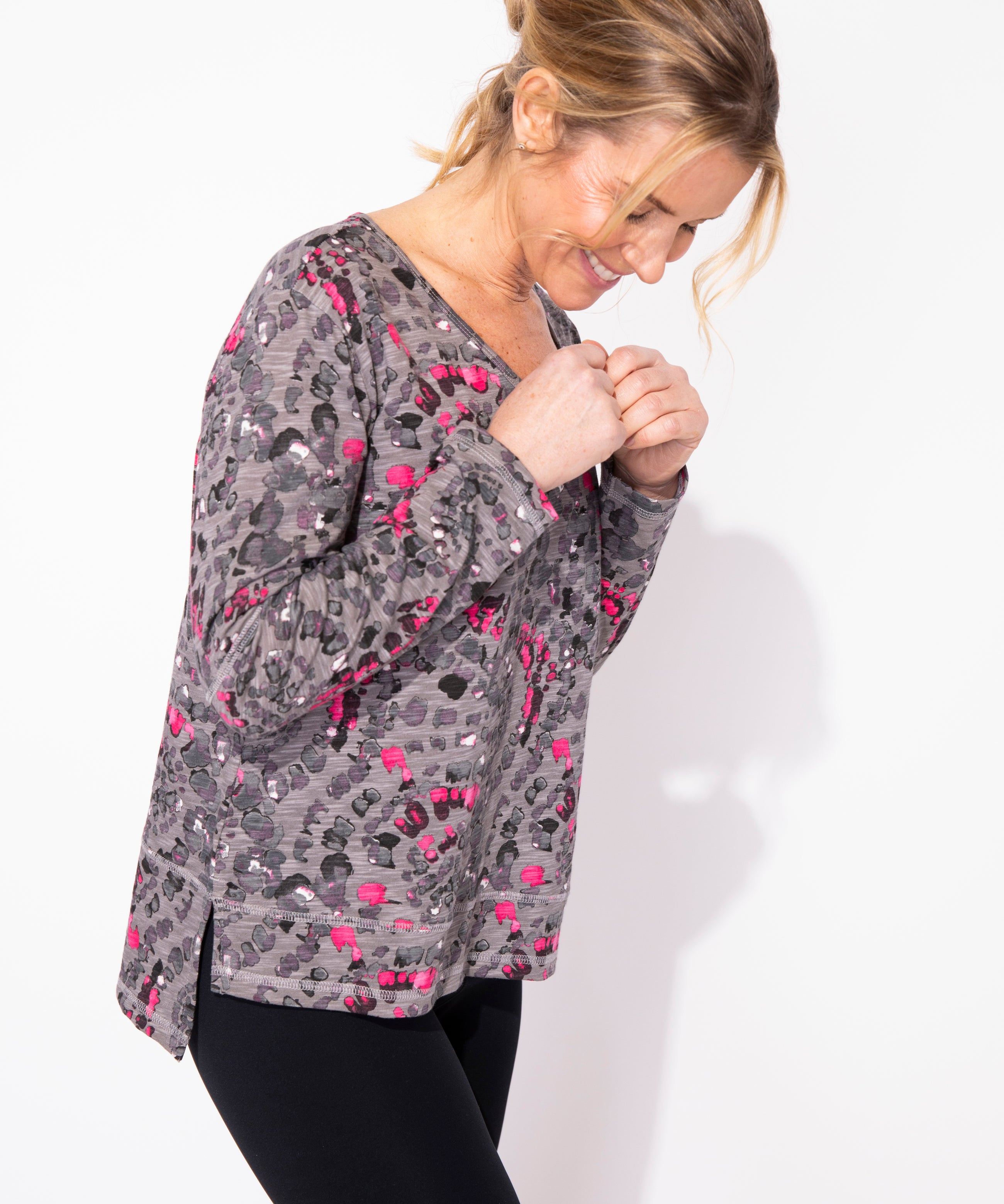 Cotton Slub Kaleidescope High Lo Tee - Sugar River Shoppe