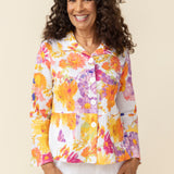 Crinkle Cotton Sunflower Flounce Jacket - Sugar River Shoppe