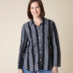 Embroidered Cotton Wrap Around Shirt - Sugar River Shoppe