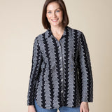 Embroidered Cotton Wrap Around Shirt - Sugar River Shoppe