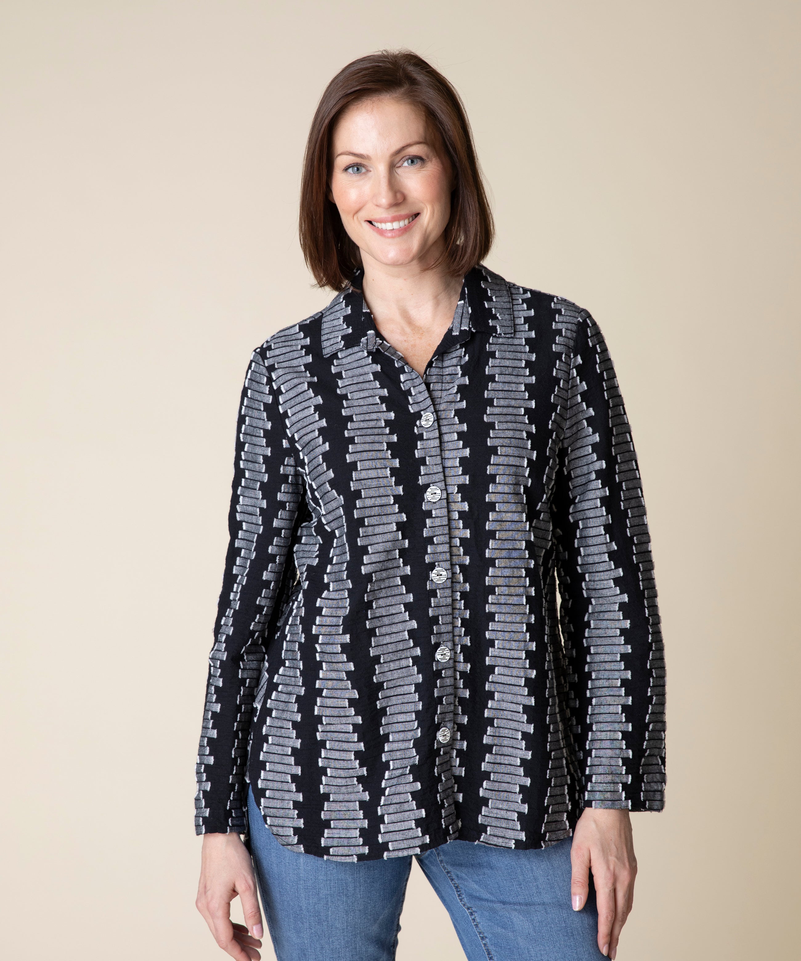 Embroidered Cotton Wrap Around Shirt - Sugar River Shoppe