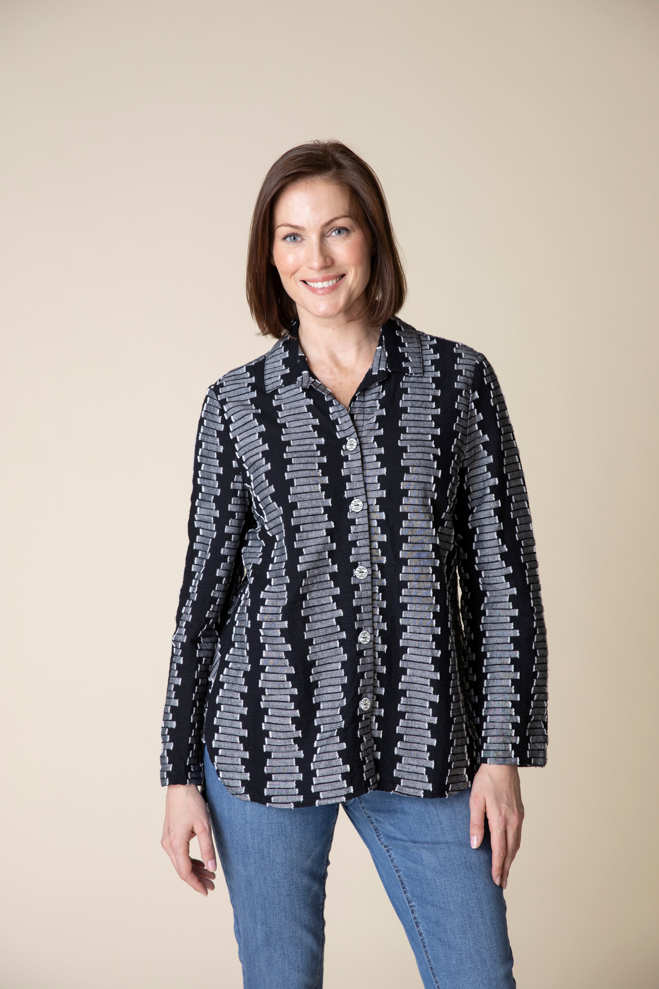 Embroidered Cotton Wrap Around Shirt - Sugar River Shoppe