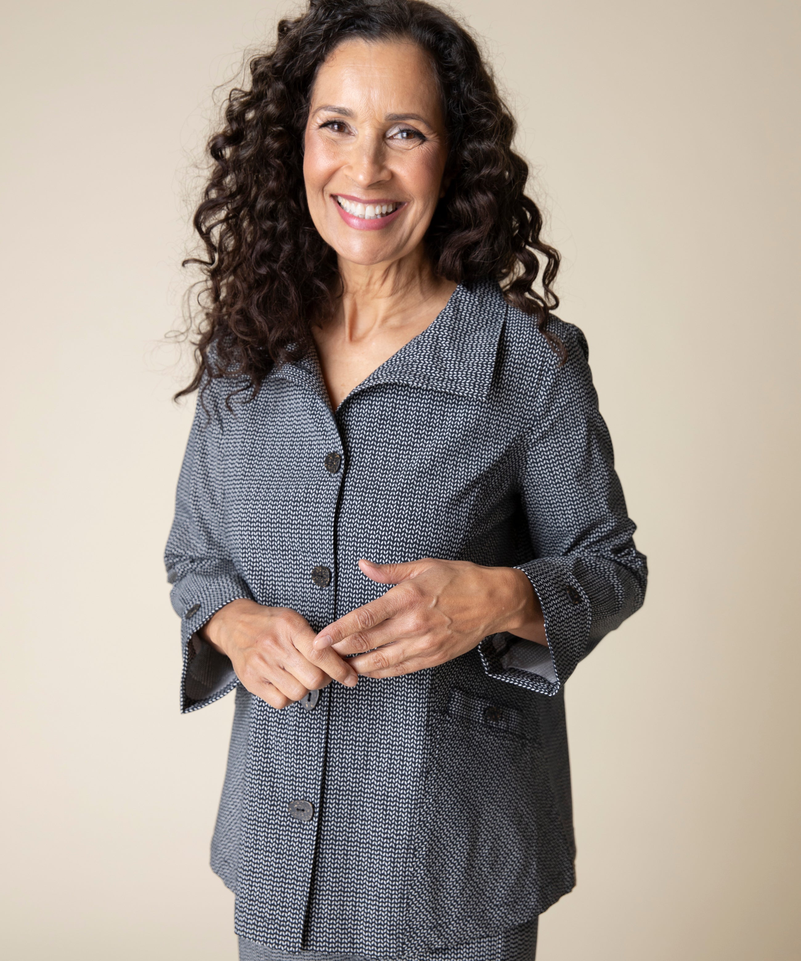 Power Stretch Modern Geo Easy Swing Jacket - Sugar River Shoppe