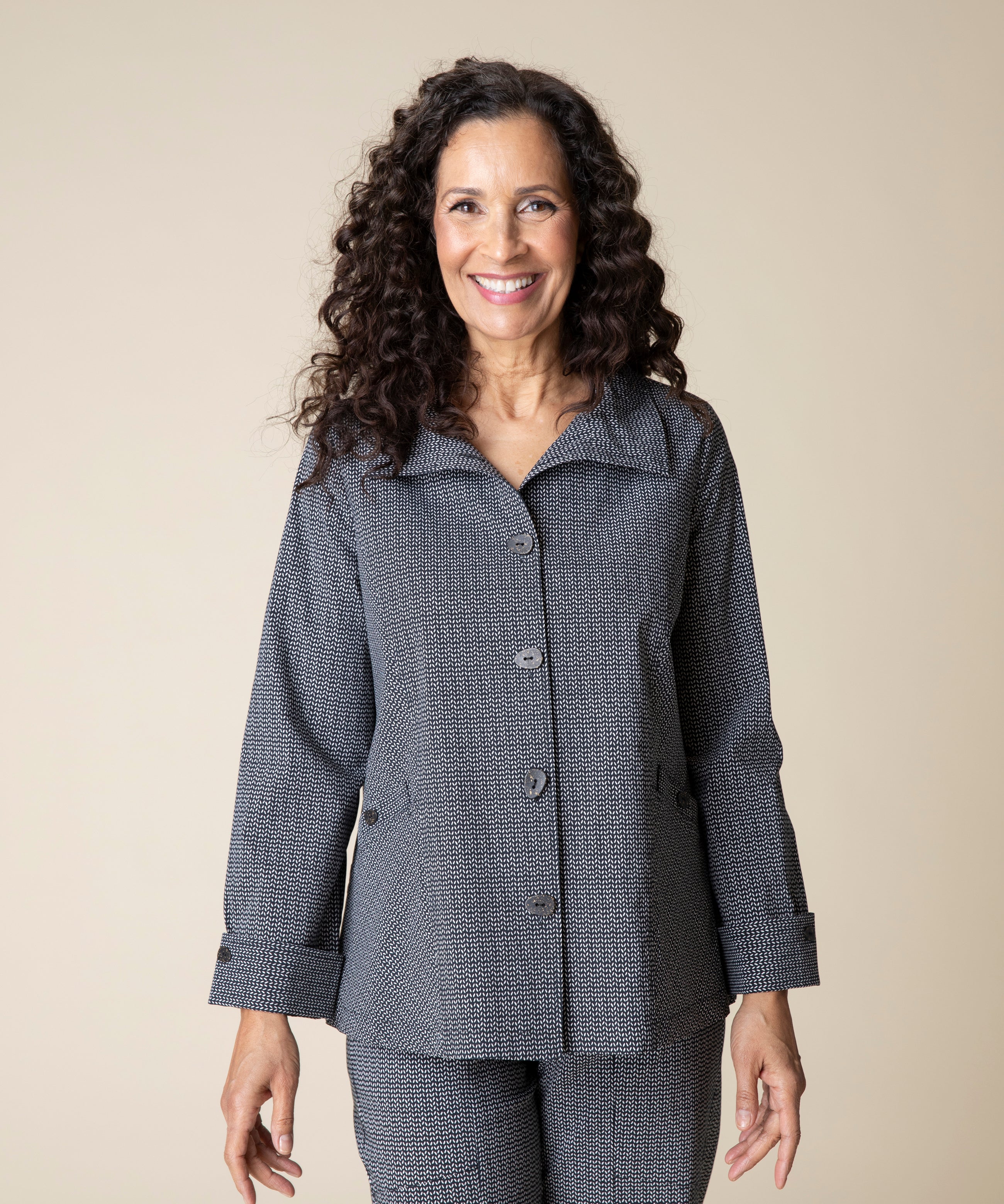 Power Stretch Modern Geo Easy Swing Jacket - Sugar River Shoppe