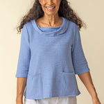 Ripple Effect Drape Neck Top - Sugar River Shoppe