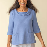 Ripple Effect Drape Neck Top - Sugar River Shoppe