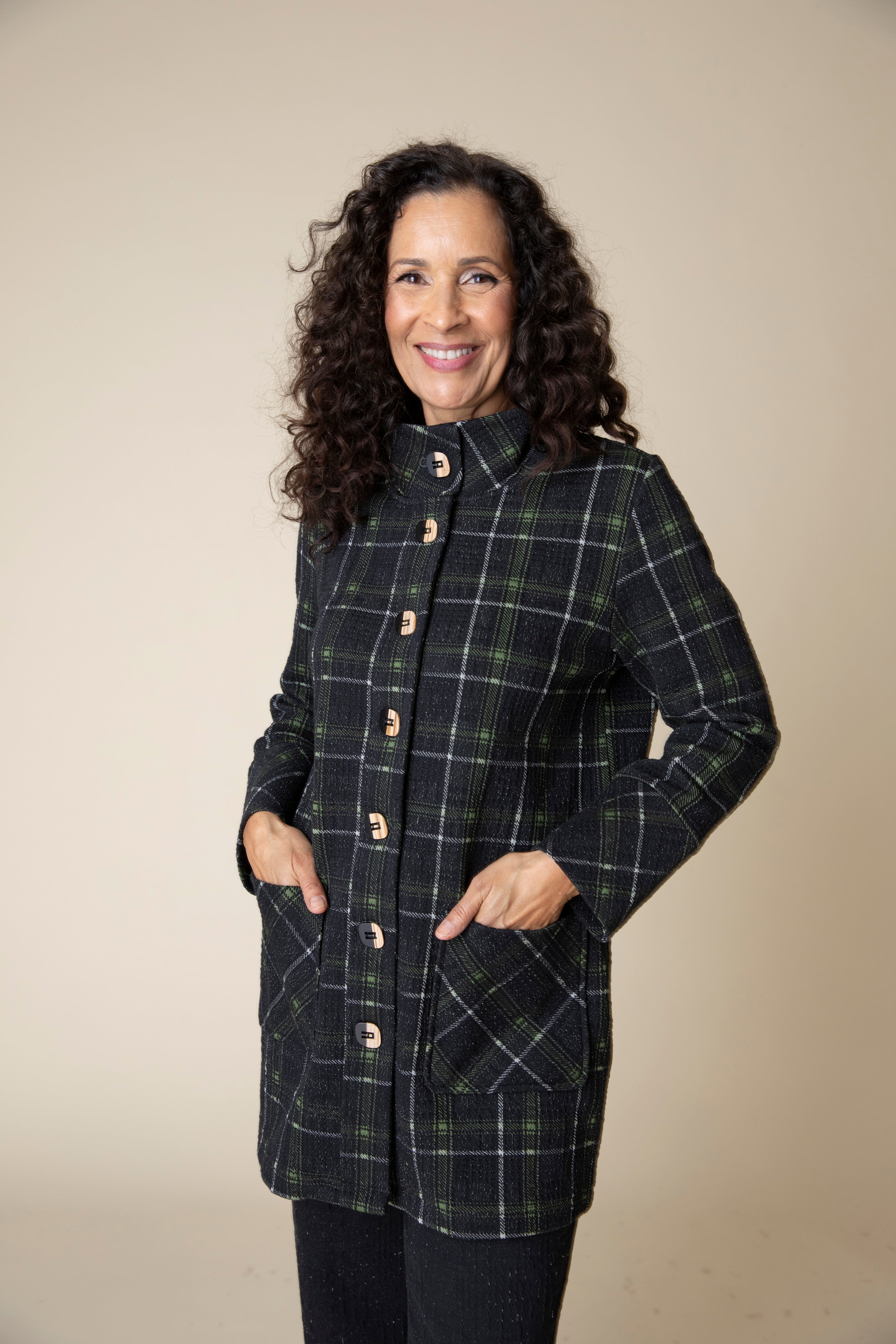 Speckle Knit Plaid Car Coat - Sugar River Shoppe