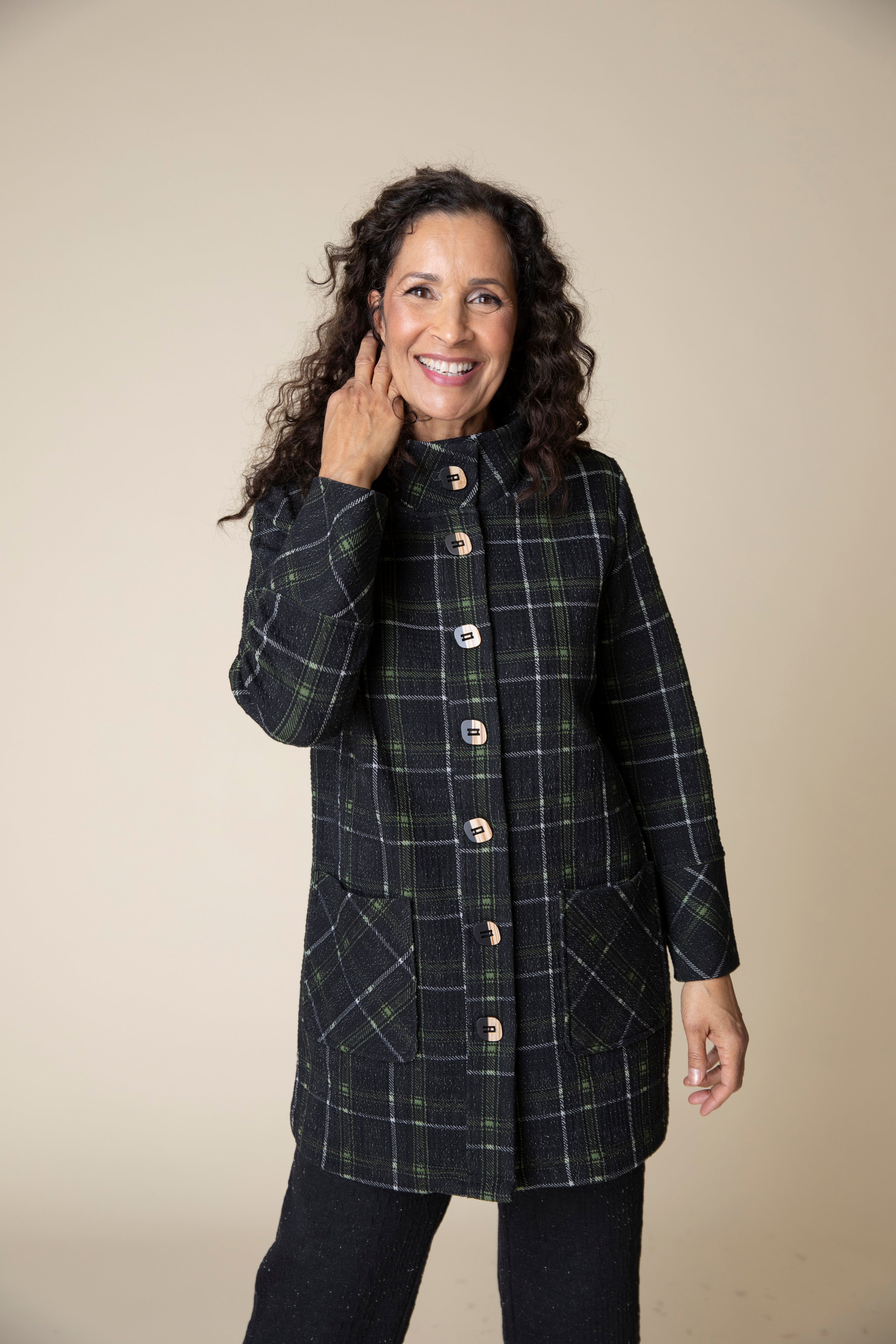 Speckle Knit Plaid Car Coat - Sugar River Shoppe