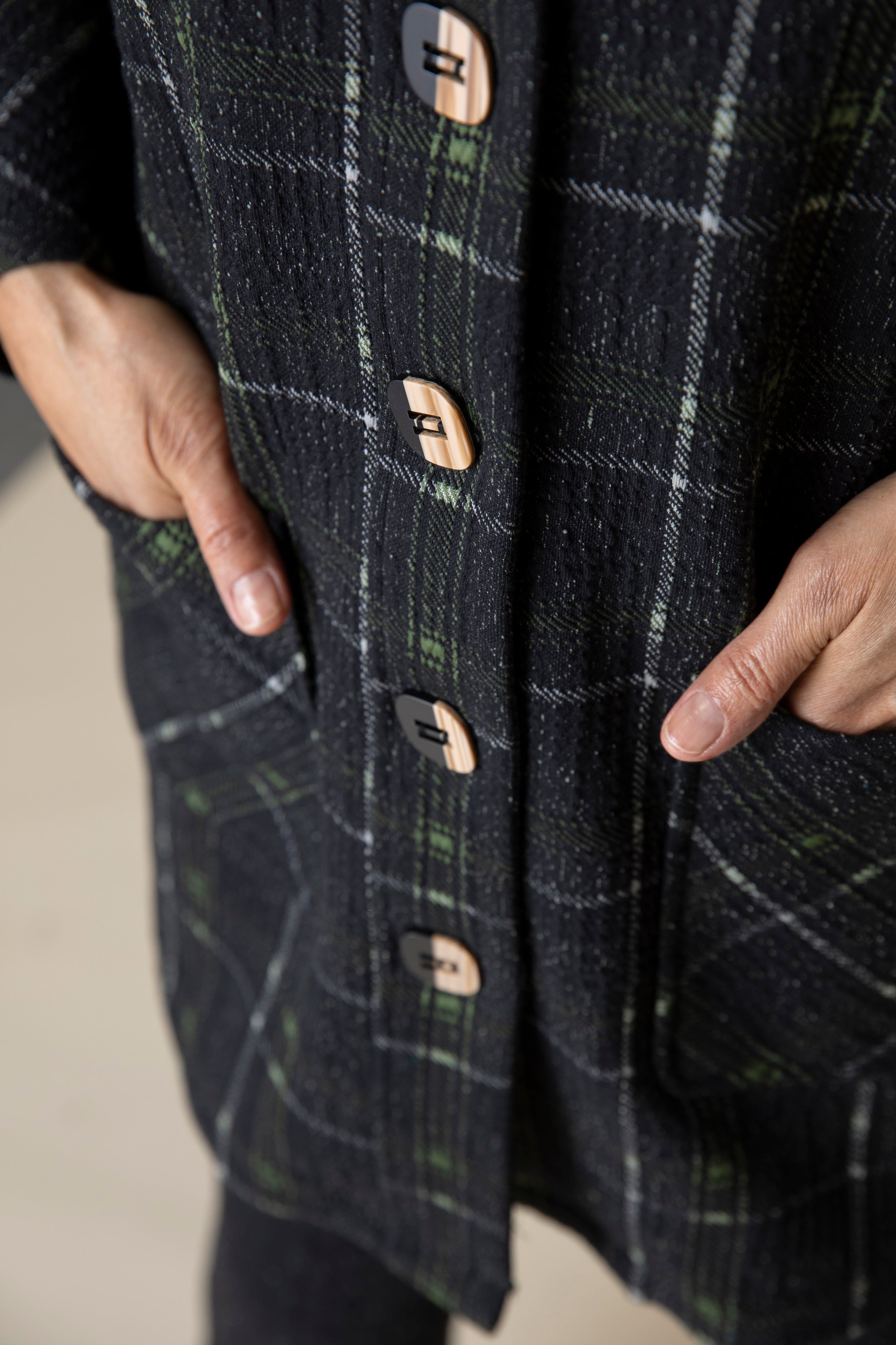 Speckle Knit Plaid Car Coat - Sugar River Shoppe
