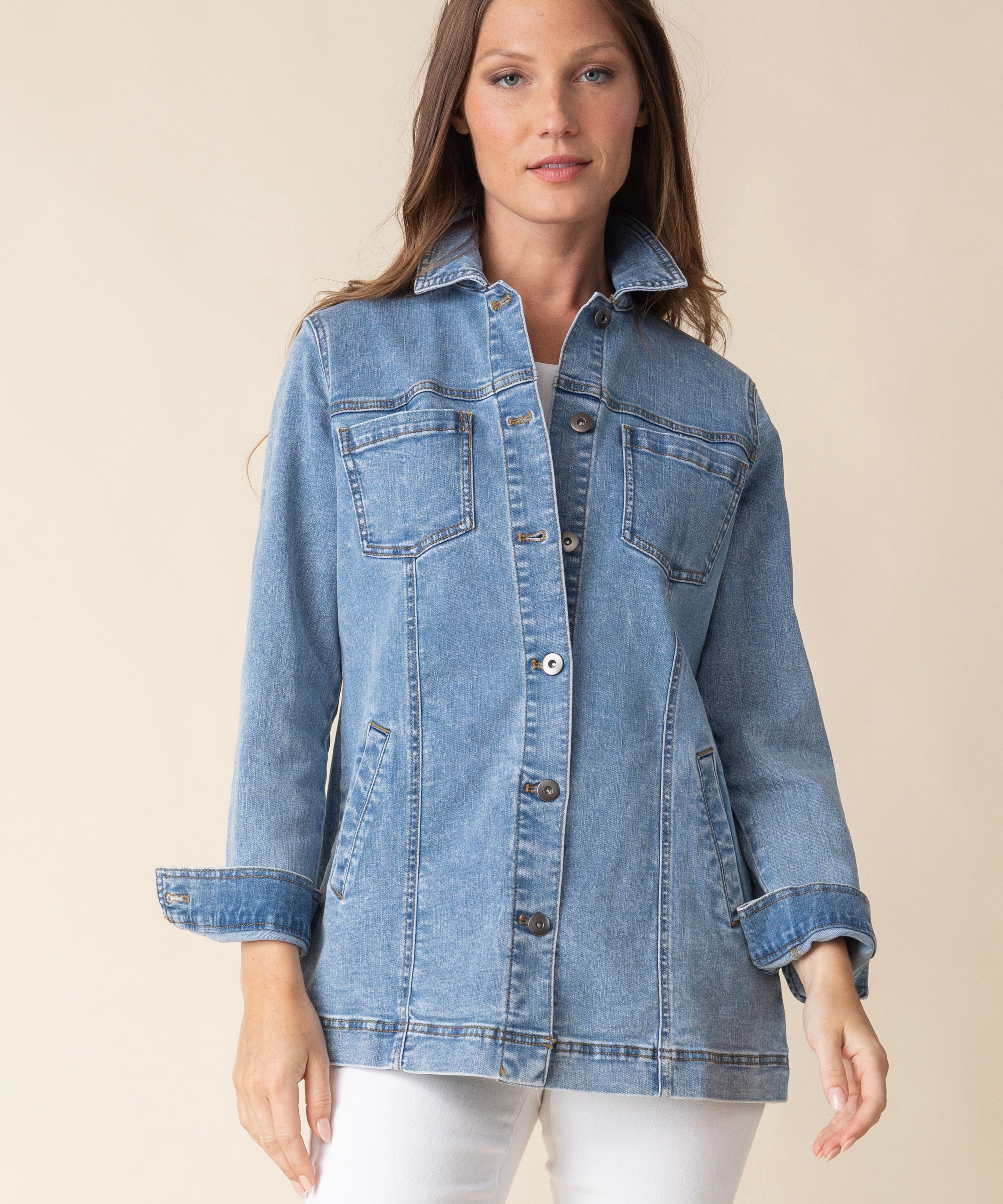 Stretch Denim Boyfriend Jacket - Sugar River Shoppe