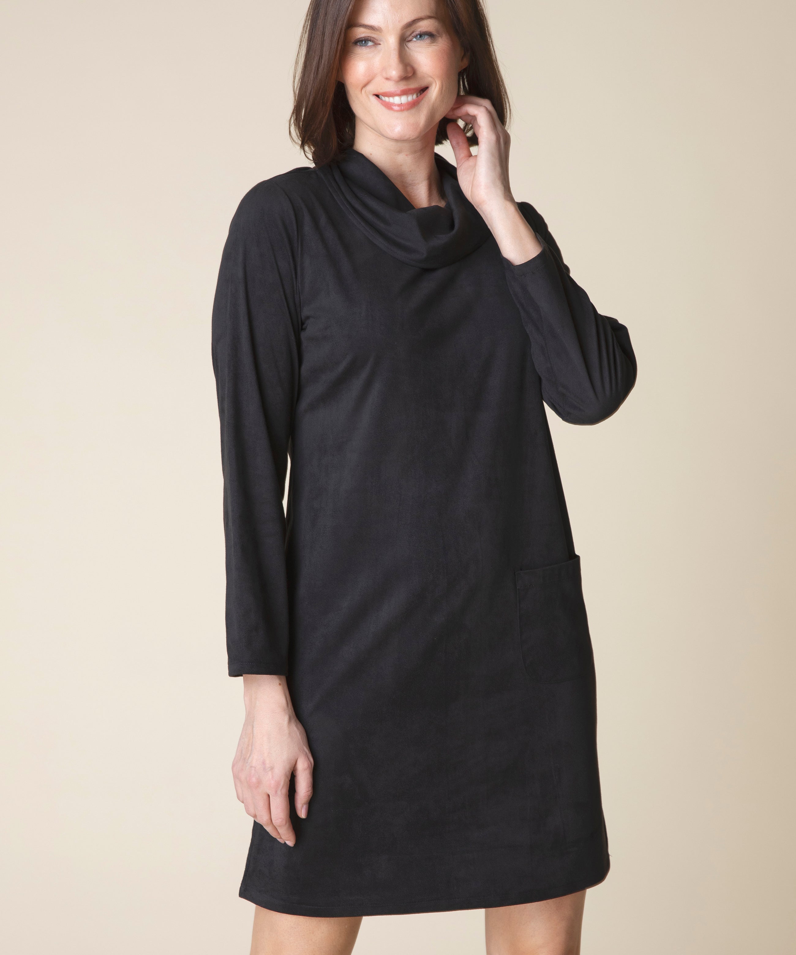 Stretch Faux Suede Easy Pocket Dress - Sugar River Shoppe