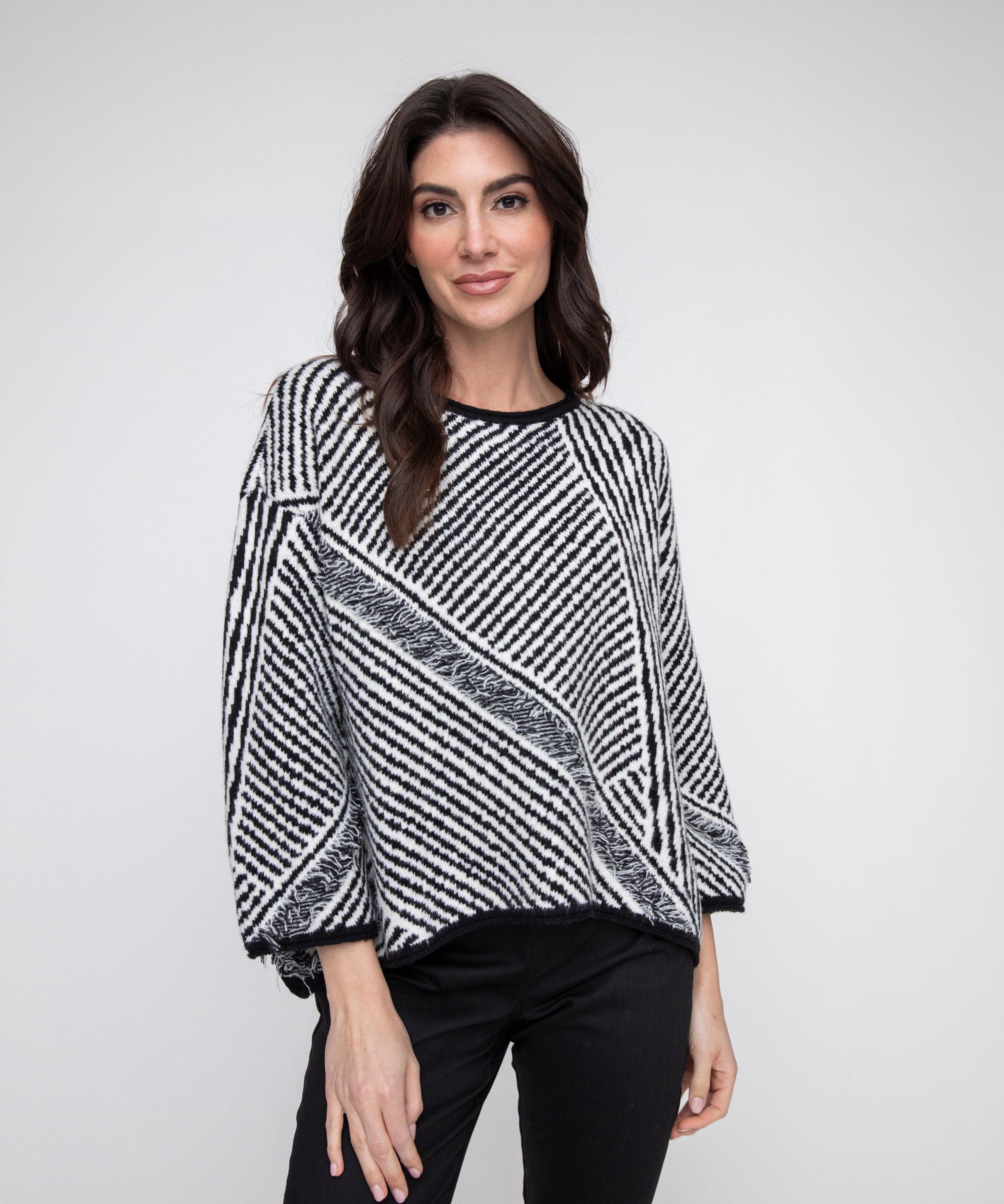 Striped Fringe Swing Pullover - Sugar River Shoppe