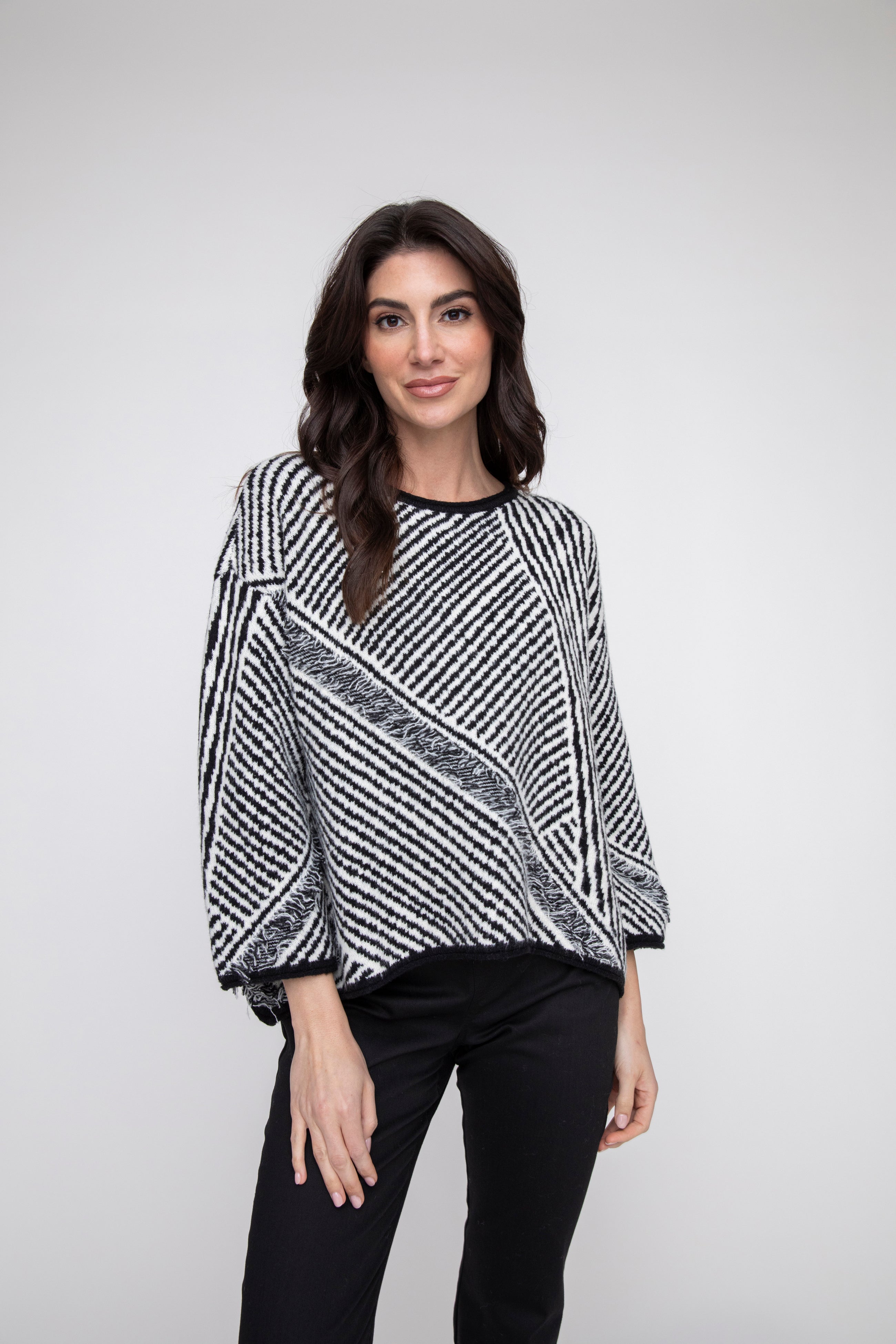 Striped Fringe Swing Pullover - Sugar River Shoppe