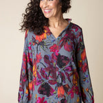 Vintage Print Flounce Shirt - Sugar River Shoppe