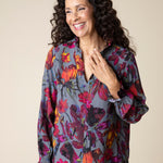 Vintage Print Flounce Shirt - Sugar River Shoppe