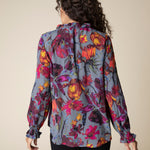 Vintage Print Flounce Shirt - Sugar River Shoppe