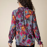 Vintage Print Flounce Shirt - Sugar River Shoppe