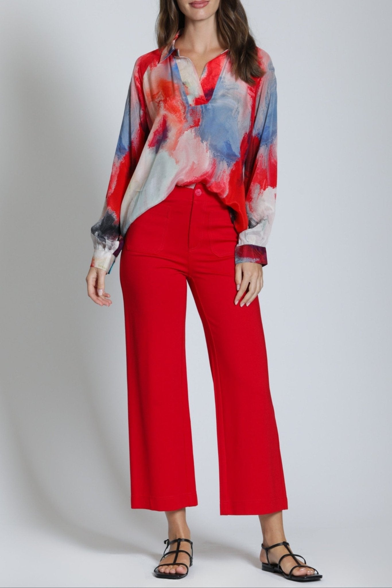Half Plaket Pullover Blouse - APNY - 605258110312 - Sugar River Shoppe - 