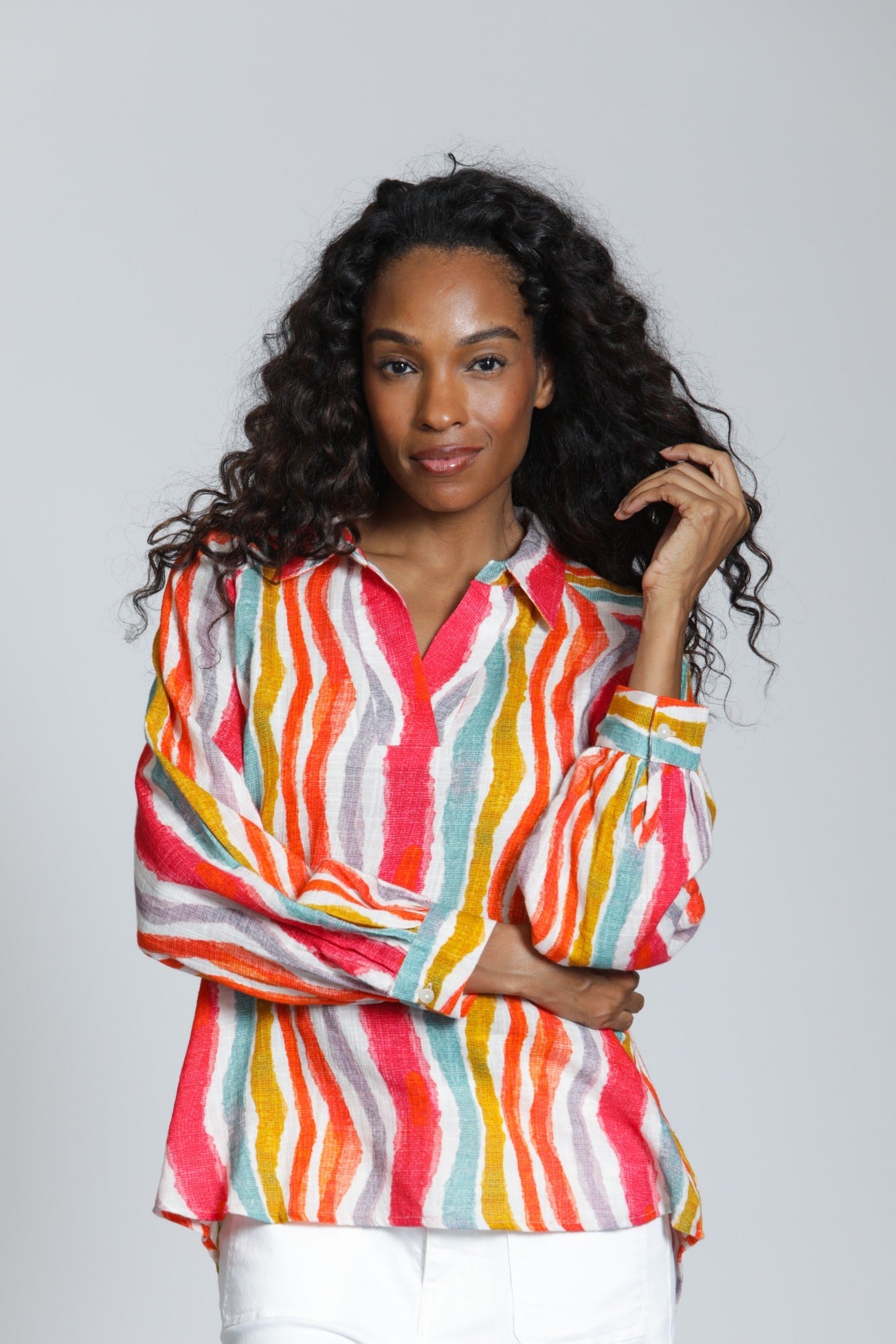 Half - Plaket Pullover Blouse - APNY - 605258270818 - Sugar River Shoppe - 