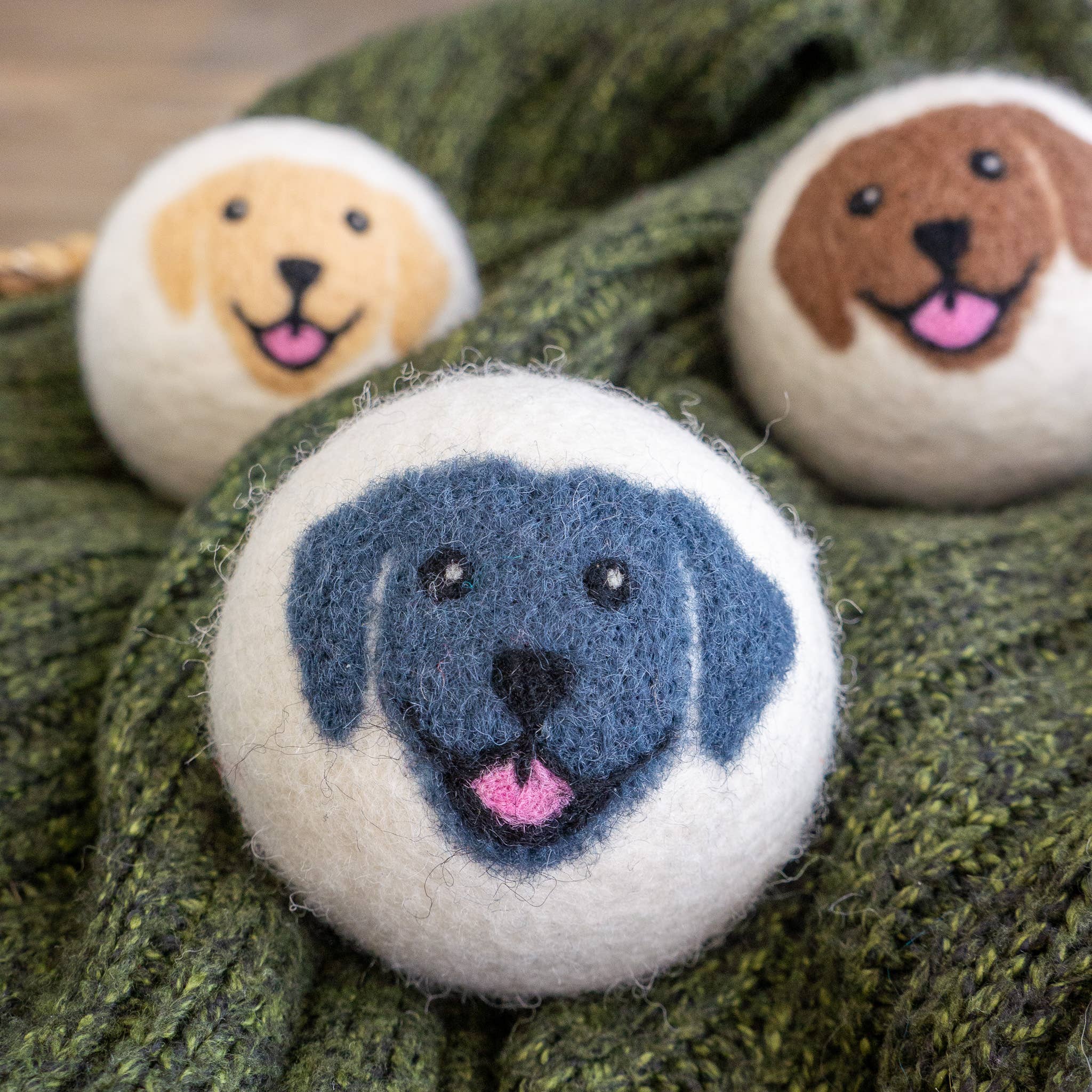 Happy Dogs Eco Wool Dryer Balls - Mix of 3 colors - Friendsheep - 722698951906 - Sugar River Shoppe - 