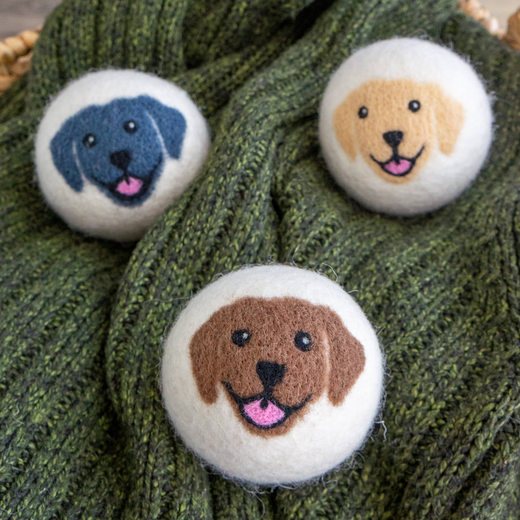 Happy Dogs Eco Wool Dryer Balls - Mix of 3 colors - Friendsheep - 722698951906 - Sugar River Shoppe - 