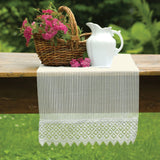 Heritage Chelsea Sheer Lace 14x90 Table Runner Macramé Trim Ecru - Heritage Lace - 734573101412 - Sugar River Shoppe - 