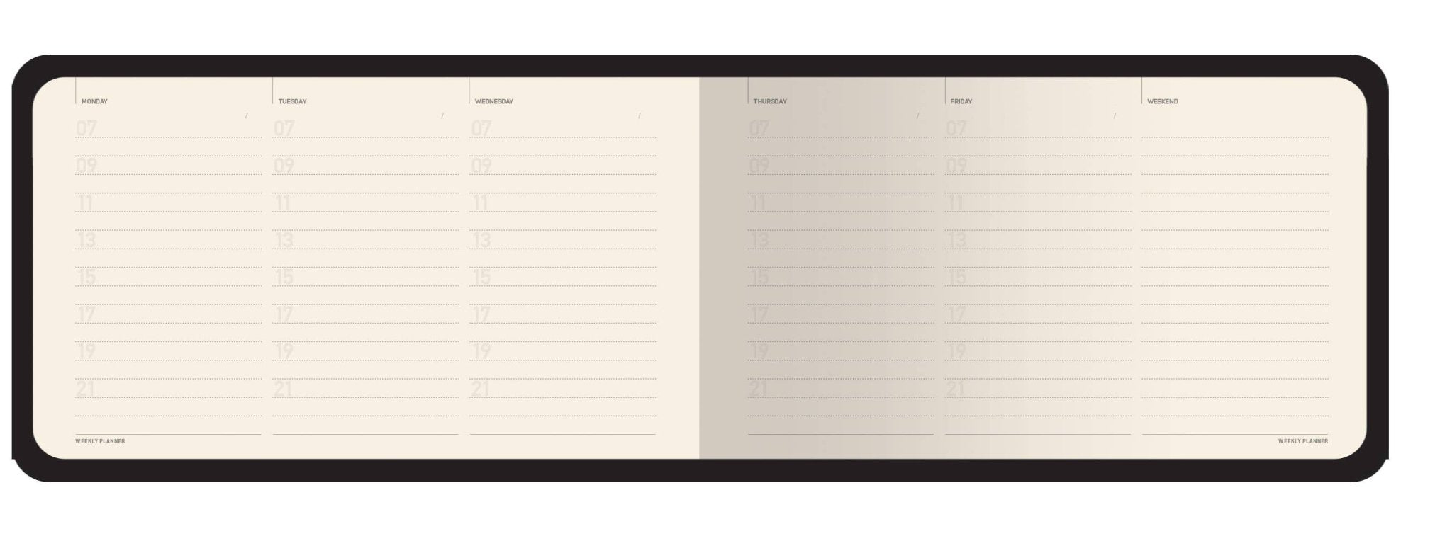 Horizontal Vegan Leather Weekly Planner - Pom on the Vine - BV by Bruno Visconti - 5056498473463 - Sugar River Shoppe - 