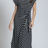 Black and White Stripe Maxi Dress