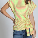 Stripe Cinched Waist Tee