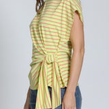Stripe Cinched Waist Tee