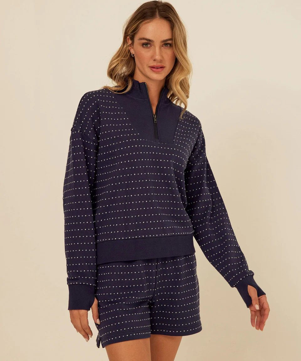 Kindra Dot Embroidered Terry Pullover - Threads 4 Thought - 195014985440 - Sugar River Shoppe - 